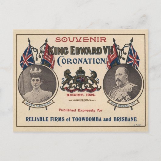 Souvenir of the Coronation of Edward VII Briefkaart (Voorkant)