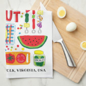 Souvenir personnalisable de serviette de cuisine (Quart Plié)