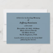 Souvenir Service commémoratif Invitation Vielle ég (Dos)