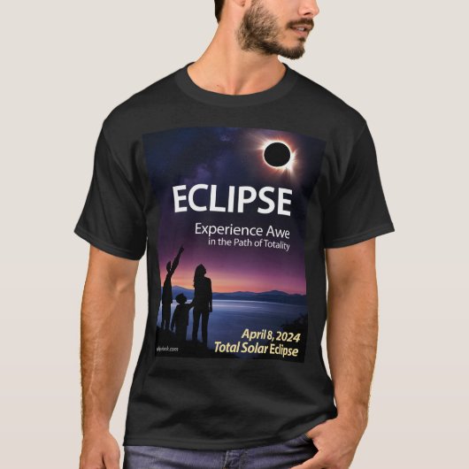 Souvenir T-Shirt voor april 8, 2024 Total Eclipse (Voorkant)