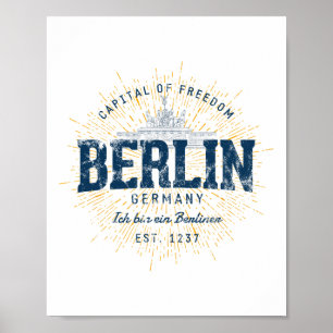 Souvenir vakantie Duitsland vintage Berlijn Poster