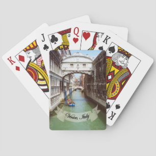 Souvenir van de Italiaanse brug van Venetië over d Speelkaarten