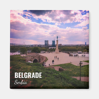 Souvenirmagneet Belgrado uitzicht vanuit Kalemegda Magneet