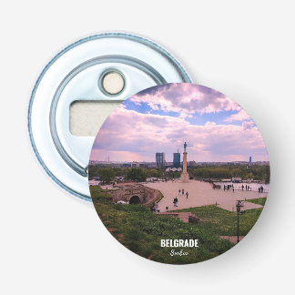 Souvenirmagneet van Belgrado, uitzicht vanuit Kale Button Flesopener