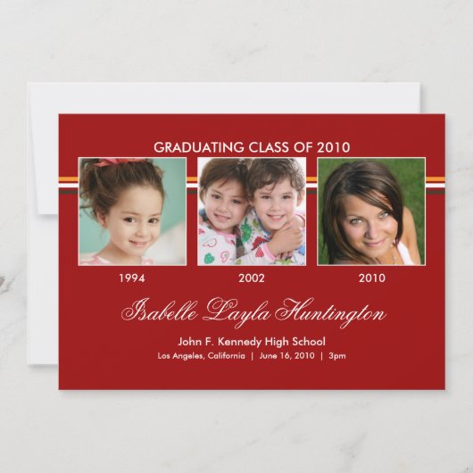 Souvenirs 3 Faire-part de diplôme photo (Devant)