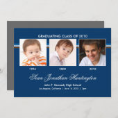 Souvenirs 3 Faire-part de diplôme photo (Devant / Derrière)
