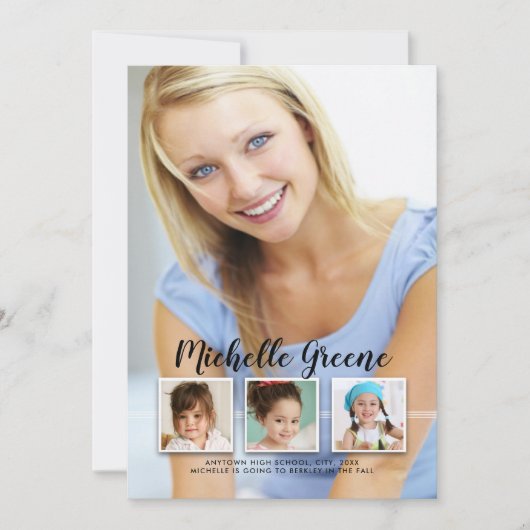 Souvenirs 4 Faire-part de diplôme photo (Devant)