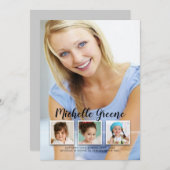 Souvenirs 4 Faire-part de diplôme photo (Devant / Derrière)