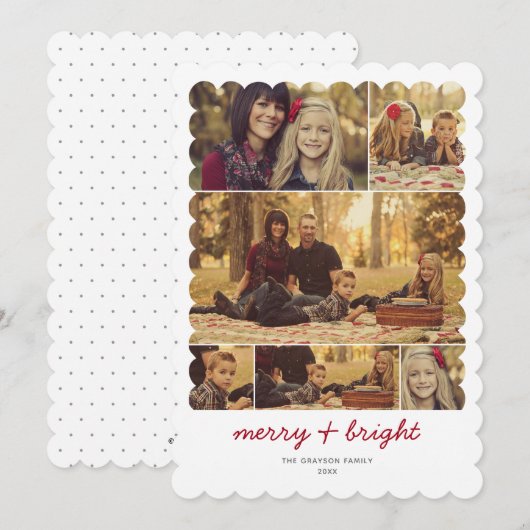 Souvenirs 6 Photo Scalloped Carte de voeux de vaca (Devant / Derrière)