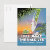 Souvenirs de lune de miel Hulhumale Carte des Mald (Devant / Derrière)