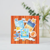 Souvenirs de vacances, invitation (Debout devant)