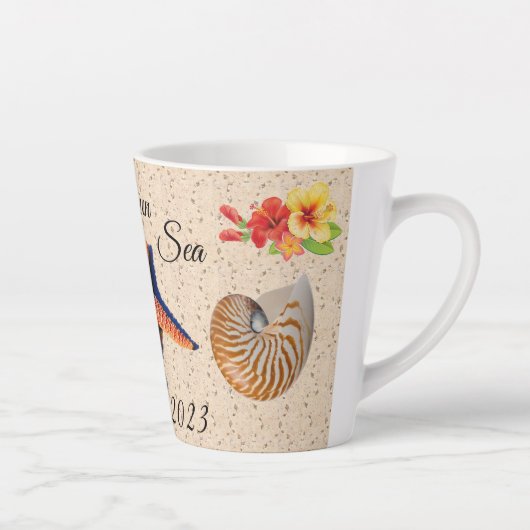 Souvenirs de vacances Tasse de latte (Droite)