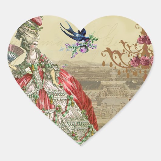 Souvenirs de Versailles Envelope Seal Hart Sticker (Voorkant)