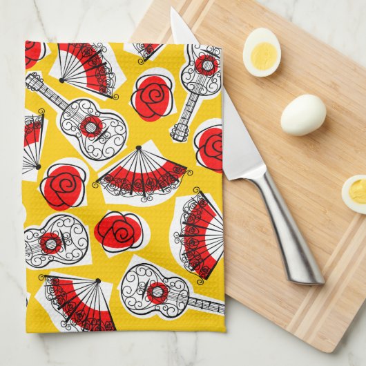 Souvenirs espagnols Torchon multicuisine horizonta (Quart Plié)