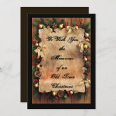 Souvenirs rustiques Vieux temps Noël Carte de vaca (Devant / Derrière)