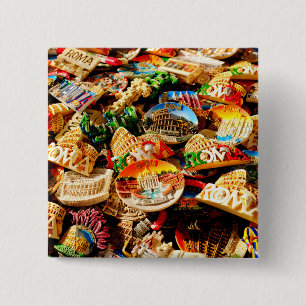 Souvenirs uit Rome Vierkante Button 5,1 Cm