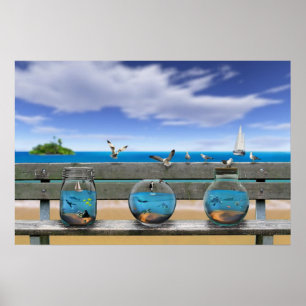 souvenirs van het strand poster