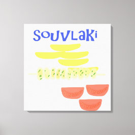 souvlaki grieks eten schilderen kunst canvas afdruk