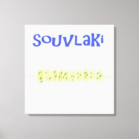 souvlaki grieks eten schilderen kunst canvas afdruk (Voorkant)