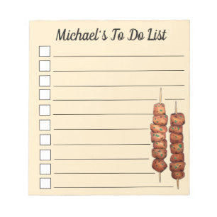 Souvlaki Meat Pork Skewer Greek Fast Food Griekenl Notitieblok