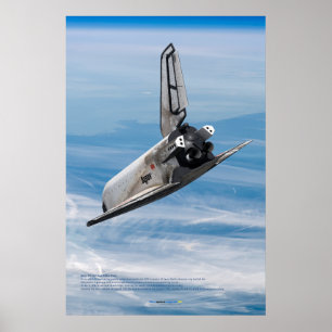 Soviet Buran Shuttle boven de planeet aarde Poster