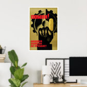 Soviet Health & Safety Poster Remember! Machines (Bureau à domicile)