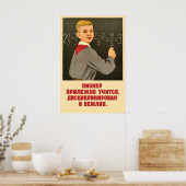 Soviet Propaganda Poster A pioneer is a diligent (Cuisine)