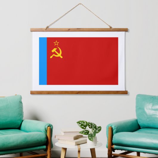 Soviet Russia Flag, USSR, CCCP, Communism, Lenin Hangend Wandkleed (Woonkamer)