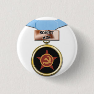 Sovjet-ace-medaille-knop Ronde Button 3,2 Cm