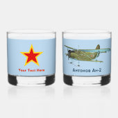 Sovjet Antonov An-2 Biplane Whisky Glas (Achterkant)