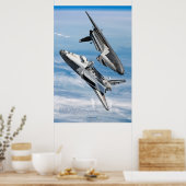 Sovjet Buran Spaceshuttle rendez-vous poster (Keuken)