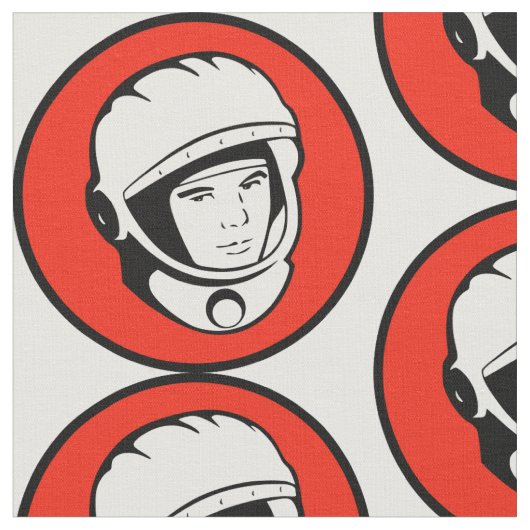 Sovjet Cosmonaut Cotton Fabric Stof (Close Up)