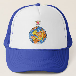 Sovjet Hammer & Sickle en Aarde Trucker Pet