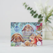  Sovjet Nieuwjaar/Kerstmis Briefkaart (Staand voorkant)