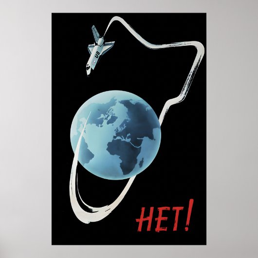 Sovjet Poster Nee tegen oorlog in de ruimte (Voorkant)