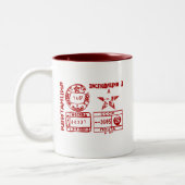 Sovjet Postmark Tweekleurige Koffiemok (Links)