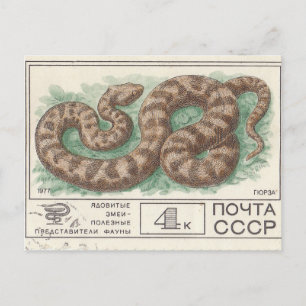 Sovjet postzegel Viper Briefkaart
