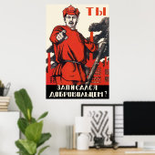 Sovjet Propaganda Poster - Ben je opgenomen? (Thuiskantoor)