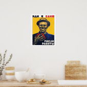 Sovjet-propaganda-poster, ga na het werk in bad poster (Keuken)