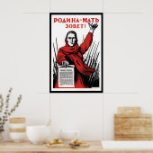 Sovjet Propaganda Poster -Het moederland is (Keuken)