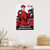 Sovjet Propaganda Poster Het Vaderland Roept (Keuken)