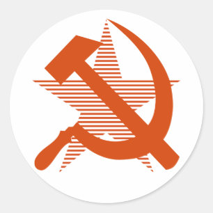 Sovjet-Rode Hammer en Sickle Ronde Sticker