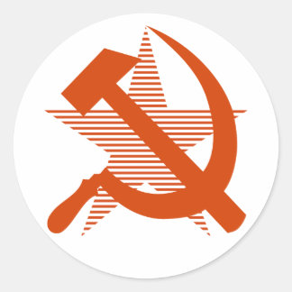 Sovjet-Rode Hammer en Sickle Ronde Sticker