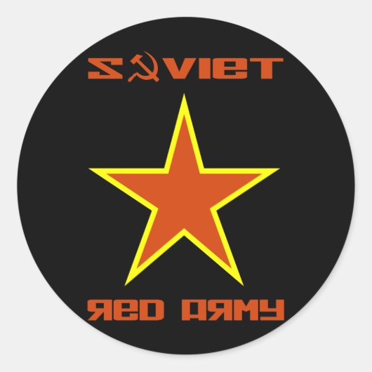 Sovjet Rode Leger Star 2 Ronde Sticker (Voorkant)