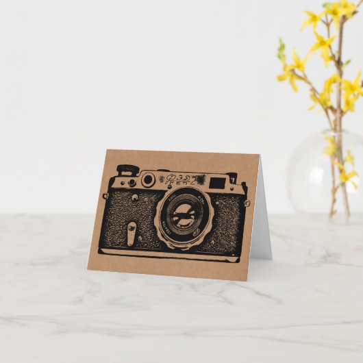 Sovjet Russische Camera - Zwarte op de Textuur van Kaart (Gele Bloem)