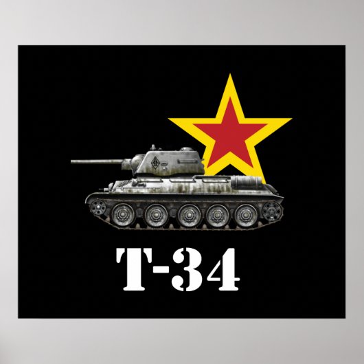 Sovjet-Russische Tank Tweede Wereldoorlog Poster (Voorkant)