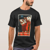 Sovjet Space Dog Propaganda Poster USSR Laika CCCP T-shirt (Voorkant)