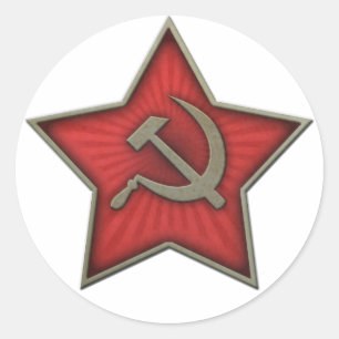 Sovjet-ster Hammer en Sikkel communist Ronde Sticker