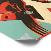 Sovjet thema ruimte raket meisje poster (Hoek)