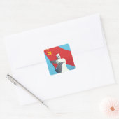 Sovjet Unie Arbeider Vintage Kunstprint. Vierkante Sticker (Envelop)